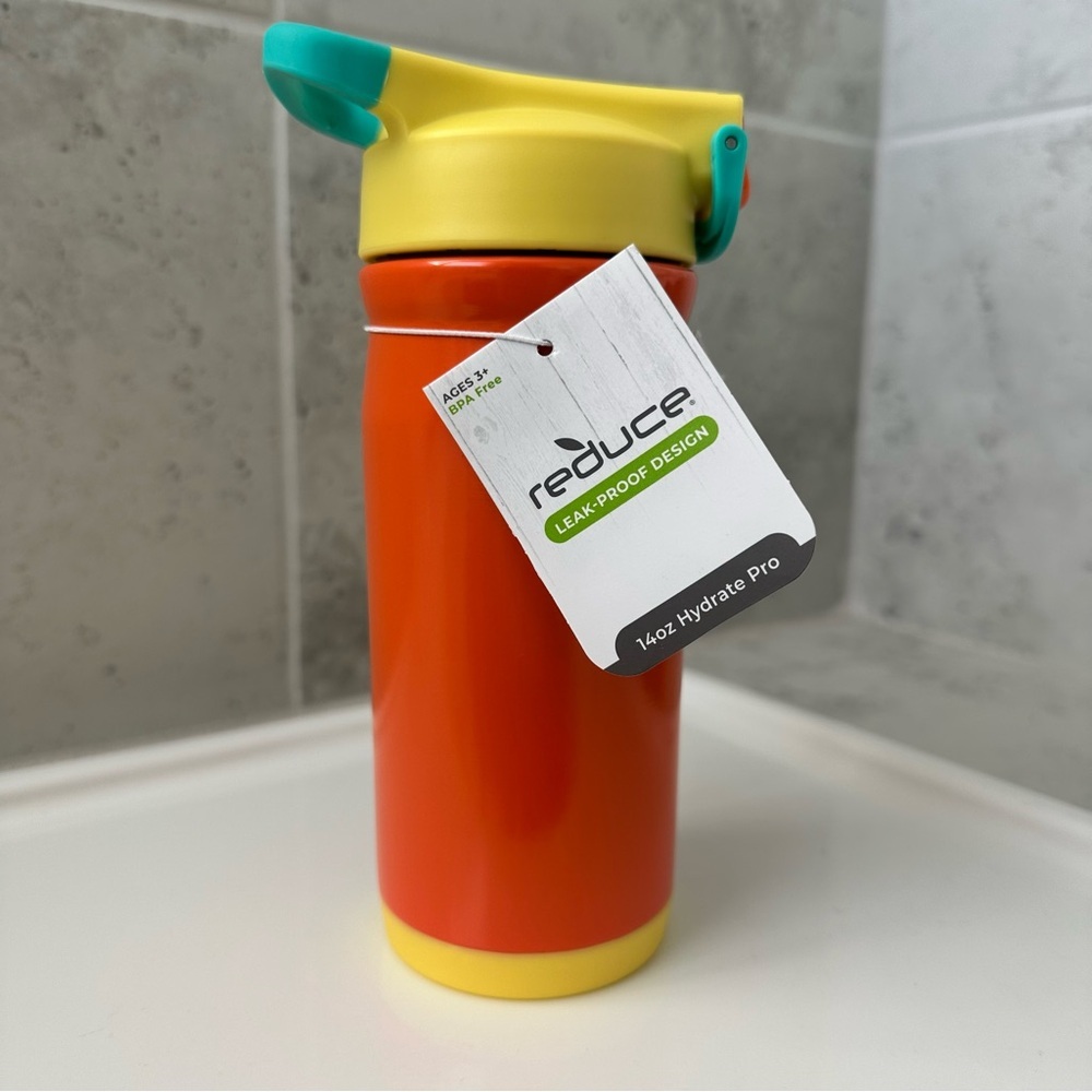Reduce Orange and Yellow 14oz Water Bottle - Picture 2 of 12